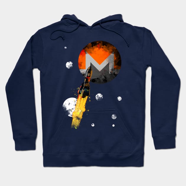 Up To The Moon : Monero Edition Hoodie by CryptoTextile